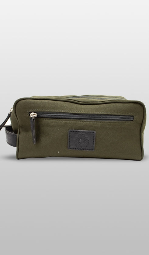 Necessaire Pendurar Lona/Nylon 2 Ziperes Verde Musgo